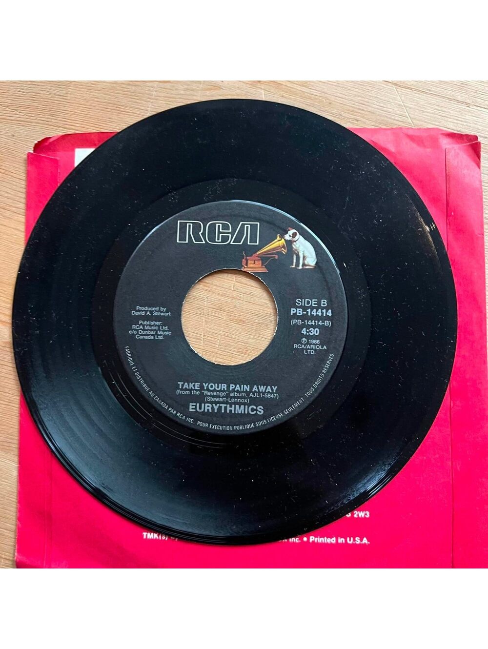 Eurythmics - Take your Pain Away/Missionary Man 45rpm VG+ R10